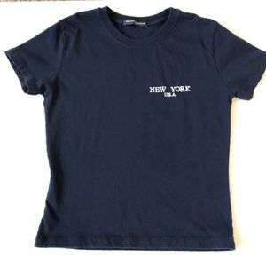 Brandy Melville navy New York tee